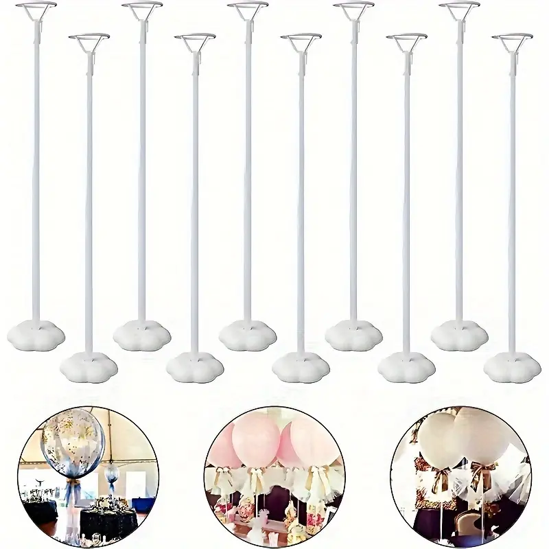 20 Set Tabletop Balloon Stand Set - Perfect Party Decoration with Plum Base and Balloon Pole for Weddings, Halloween, Thanksgiving, and Christmas Gifts Balloon Stand Kits