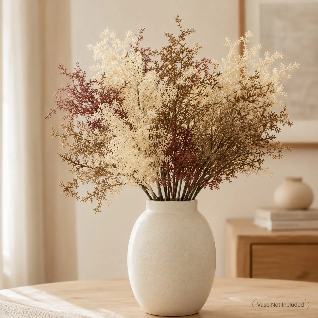 9 PCS Faux Mist Pine Stems, Artificial Greenery Branches for Vase, Faux Cedar Style Foliage for Home Table Shelf Decor