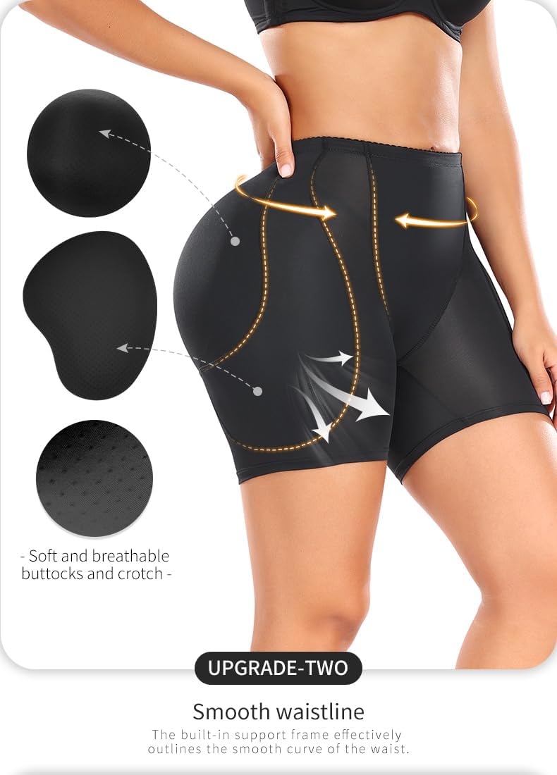 POP CLOSETS Padded Underwear for Women Tummy Control Shapewear Shorts Butt Pads Basic Womenswear Soft Breathable Solid Color Lingerie SpringStatements