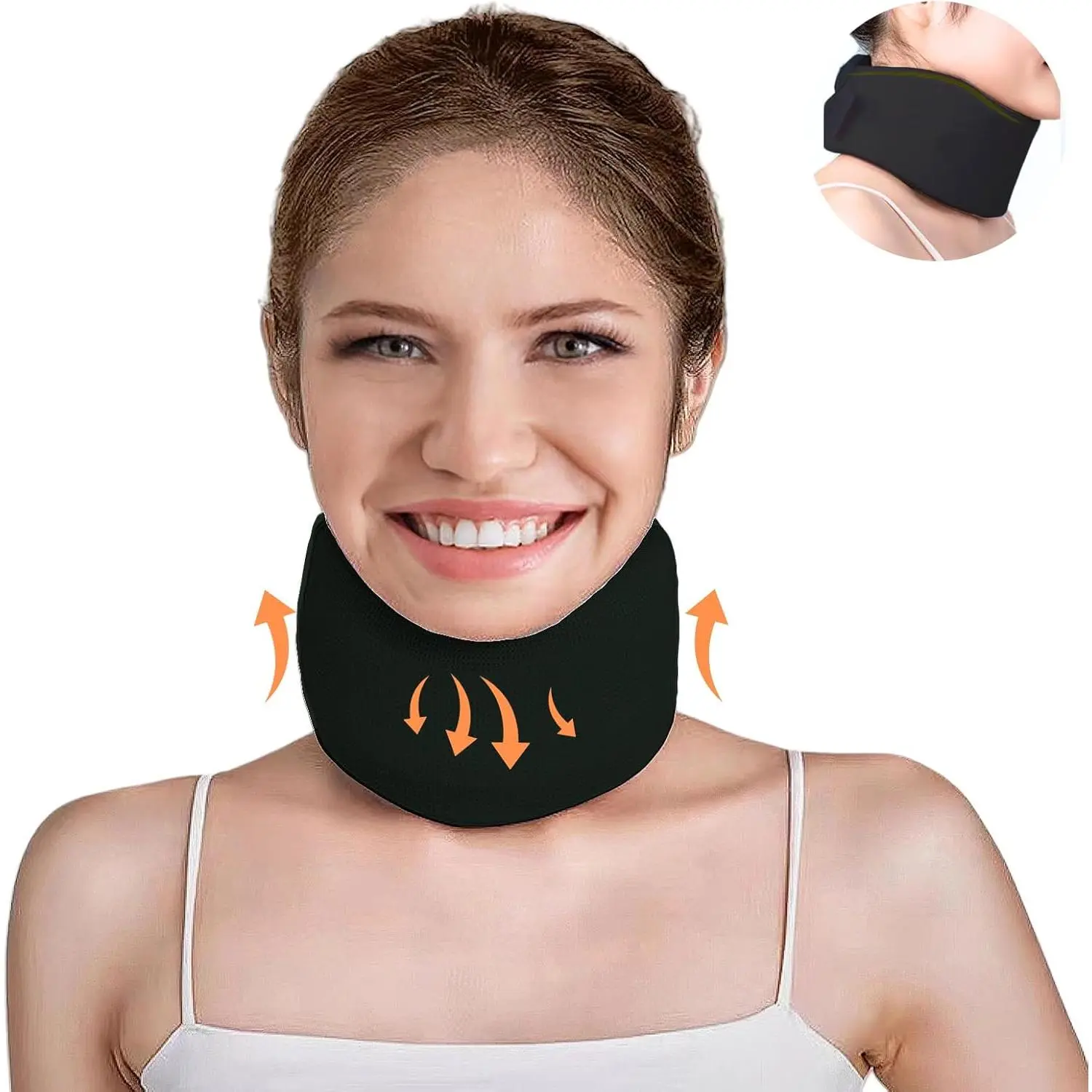 Neck Brace Cervical Collar, Soft Neck Support Relieves Pain & Spine Pressure for Women & Men, Adjustable Cervical Collar for Sleeping Travelling Office, Size M(17"X3.3")