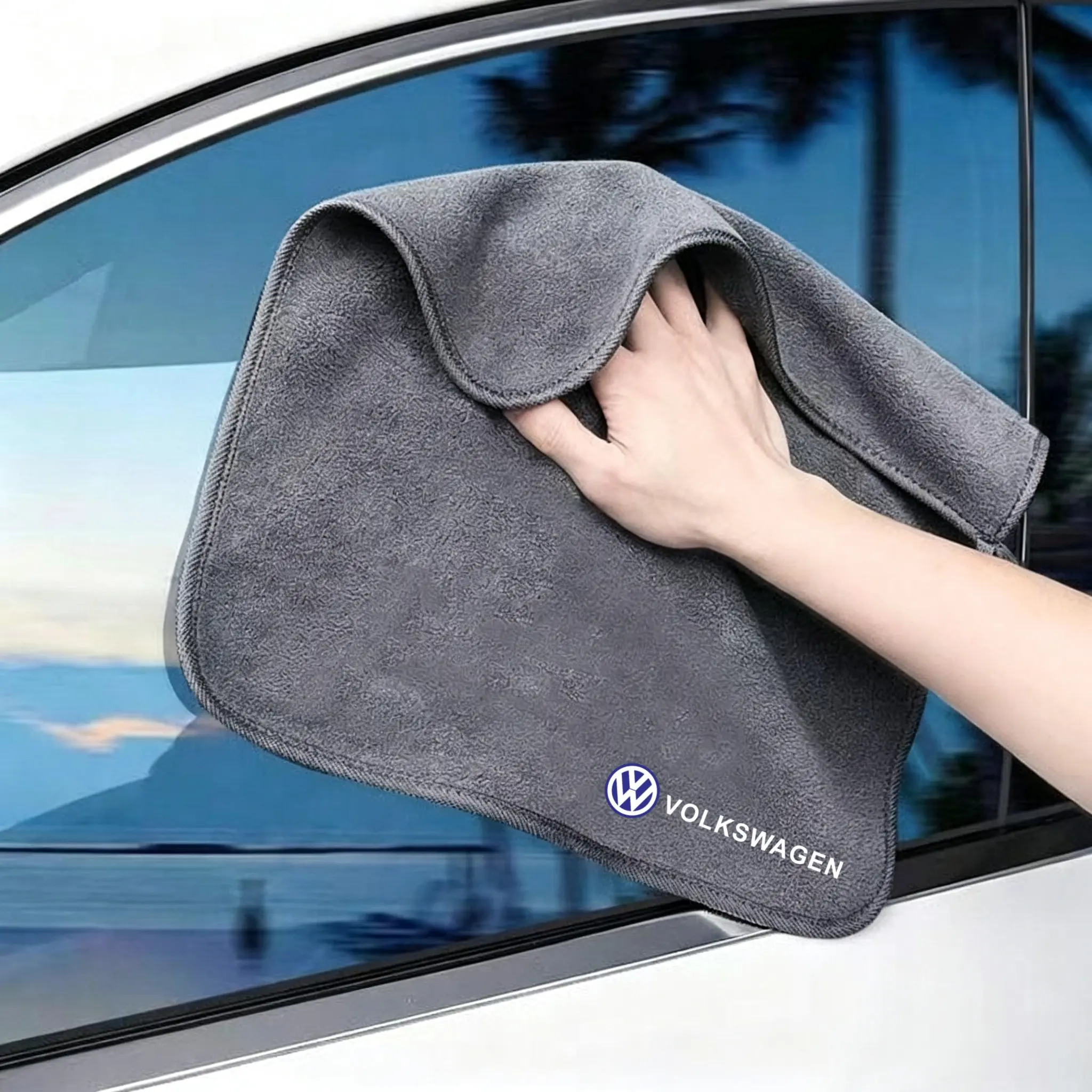 High-End Microfiber Car Towel, Dry Cleaning Towel for Car Interior, Soft Absorbent Detailing Cloth, Suitable for Volkswagen Models