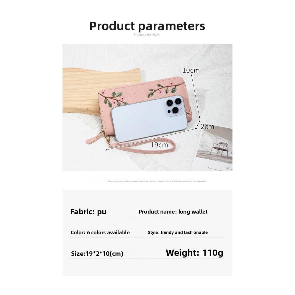 2026 Women’s Embroidered Floral Wallet – Multi-Card Organizer & Fashion Clutch Purse