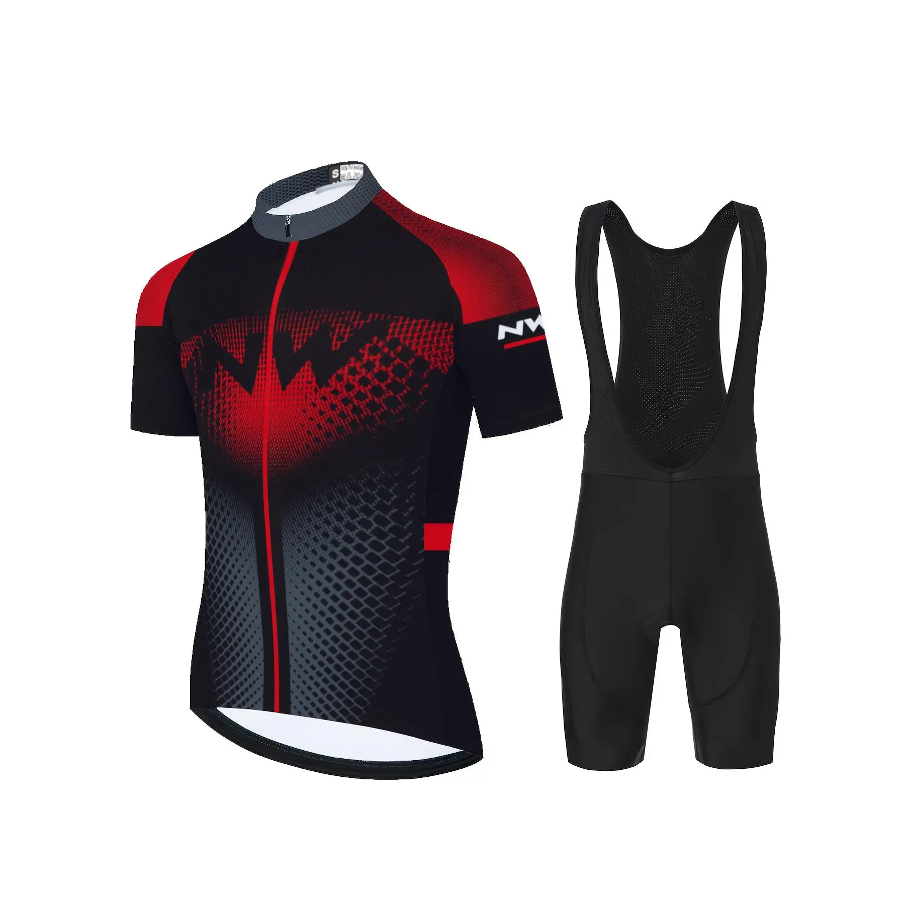 Men's Summer 2-Piece Biking Set - Polyester Short-Sleeved Cycling Shirt, Belted Shorts, Breathable Quick-Drying Slim-Fit Professional Sports Apparel