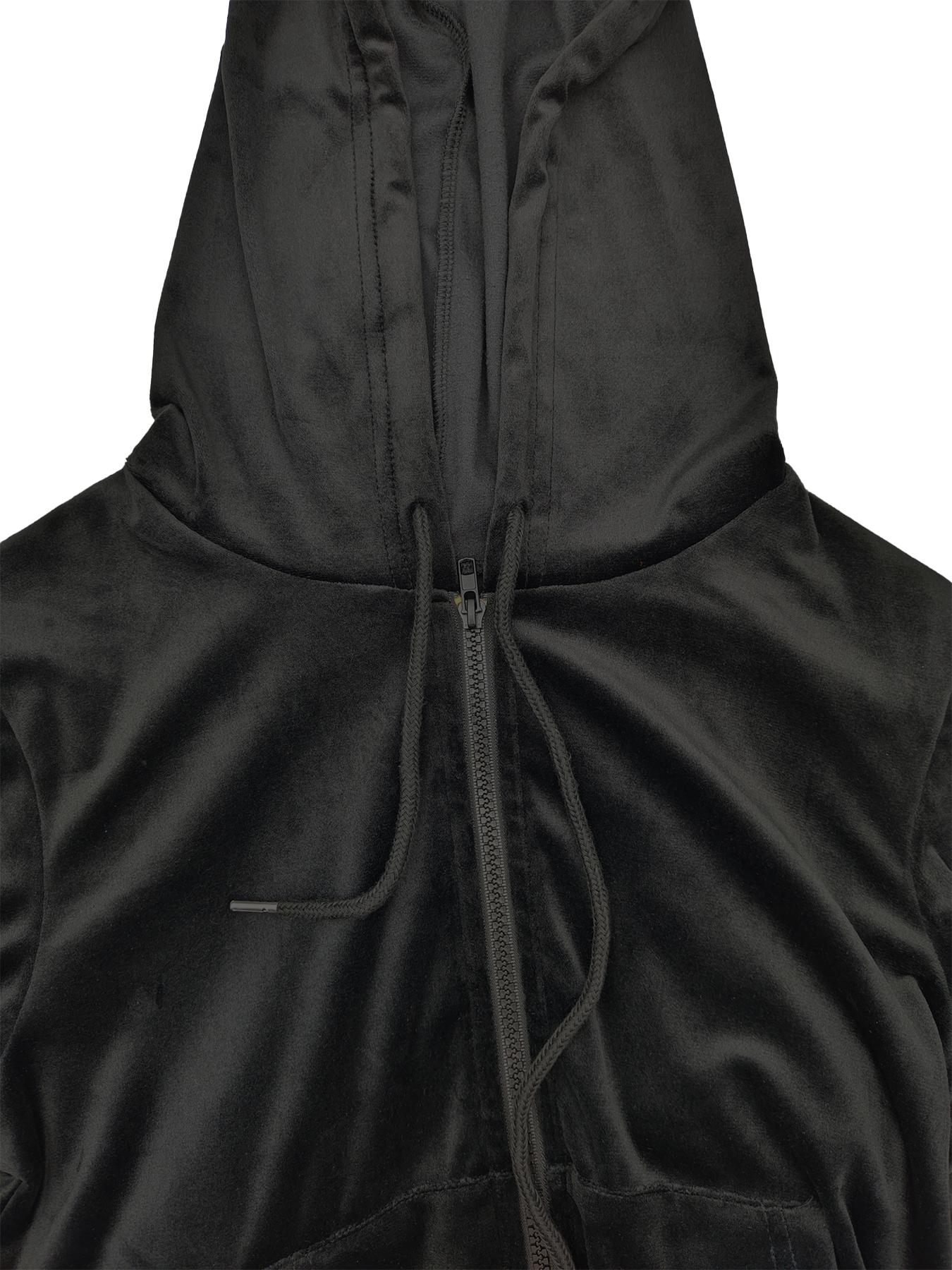 Two-Piece Set Women's Solid Knit Zip Up Hoodie & Drawstring Waist Pants, Casual Fitted Long Sleeve Hooded Top & High Waist Trousers for Daily Wear, Ladies Outfits for All Seasons