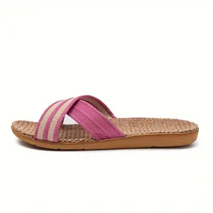 6-45 Plus Size Women'S Slippers Linen Lightweight Casual Summer Slippers Women for Home, Women Shoes