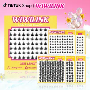 WIWILINK Professional California Sunset & Freya DIY Lash Extension Clusters - 8-18mm Ultra-Thin Transparent Band Volume Lashes, C/D Curl Anime Manga False Eyelashes, Natural Lightweight, Easy Apply (Single Length SKU, No Tools)