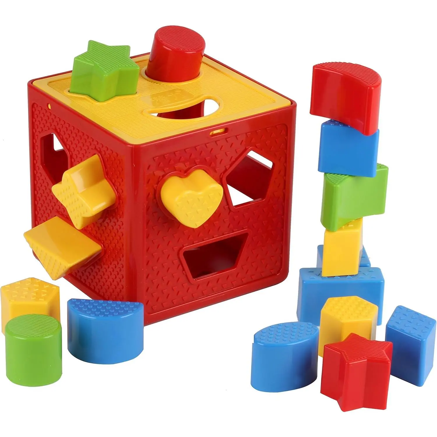 Baby Blocks Shape Sorter Toy - Childrens Blocks Includes 18 Shapes - Learning Color Recognition - Colorful Sorter Cube Box - My First Baby Toys - Toys Gift for Boys & Girlsfidget toys