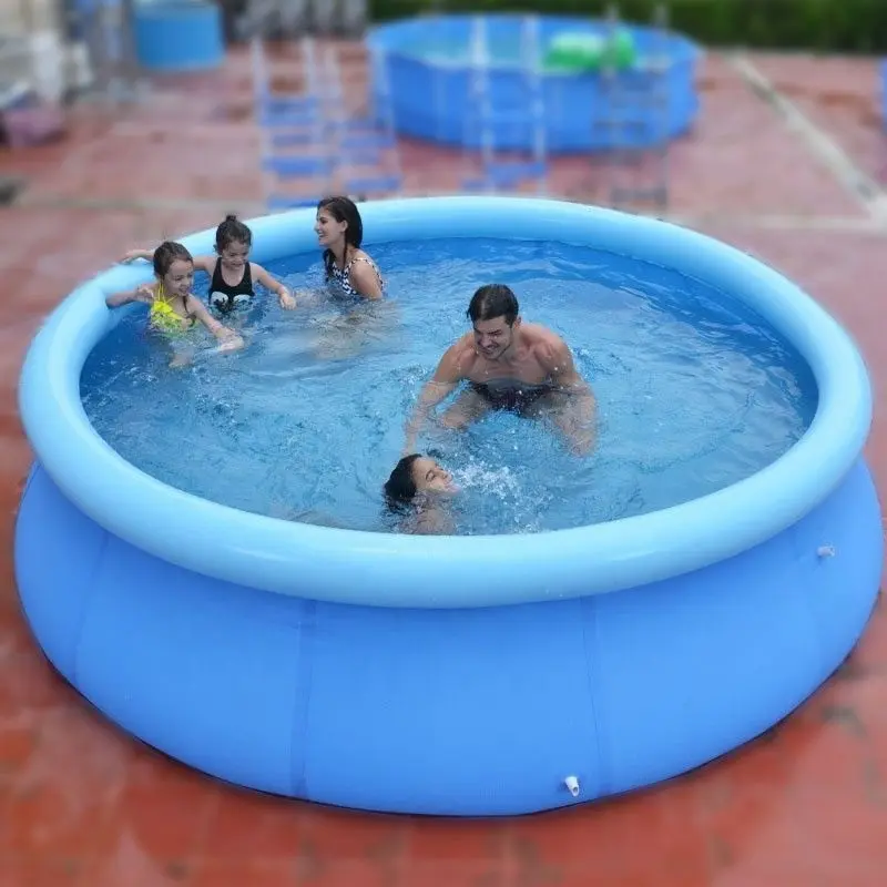 96-Inch Family Swimming Pool, Inflatable Pool, Blow Up Pool, Thick PVC Material, Ideal for Kids and Adults, Outdoor Backyard Garden, Easy Installation, Perfect Summer Gift