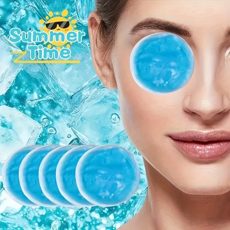 5pcs Reusable Round Gel Ice Packs, Soothing Versatile for Facial Ice Application, Wound Hot & Cold Therapy, Relieves Toothache, Post-Mastectomy Care
