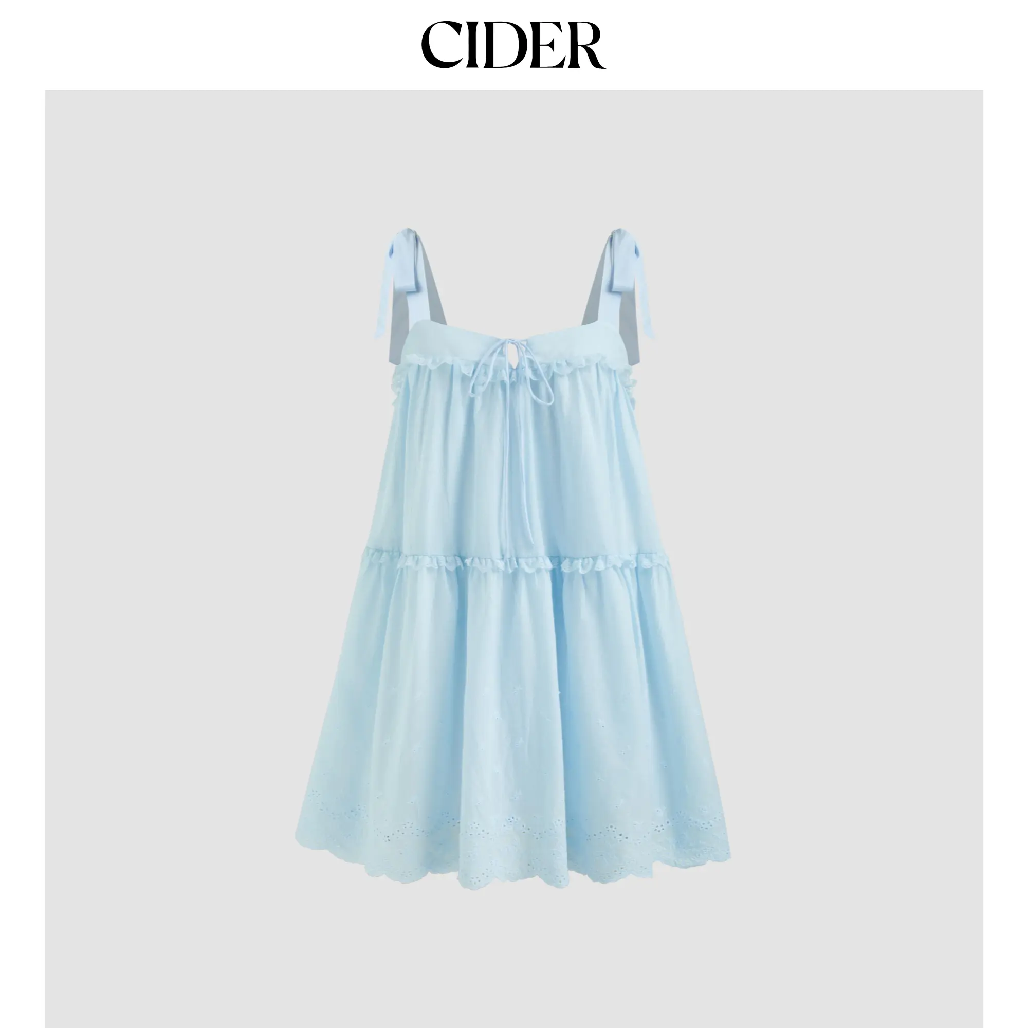Cider [size 0-26] Square Neck Babydoll Ruffle Knotted Mini Dress SummerFinds