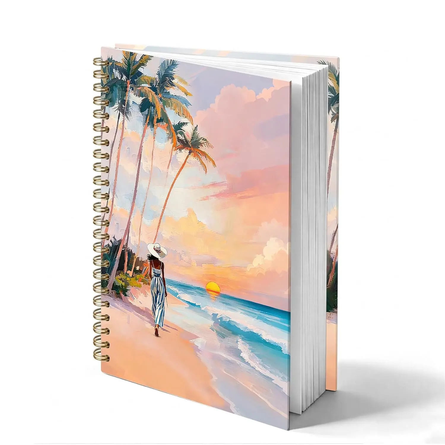Blue Seashell Beach Journal Notebook 5.5x8.3, Coastal  Sea Shell Journal for Women,  Lover Gifts, Preppy Beach Aesthetic Notebooks for Work