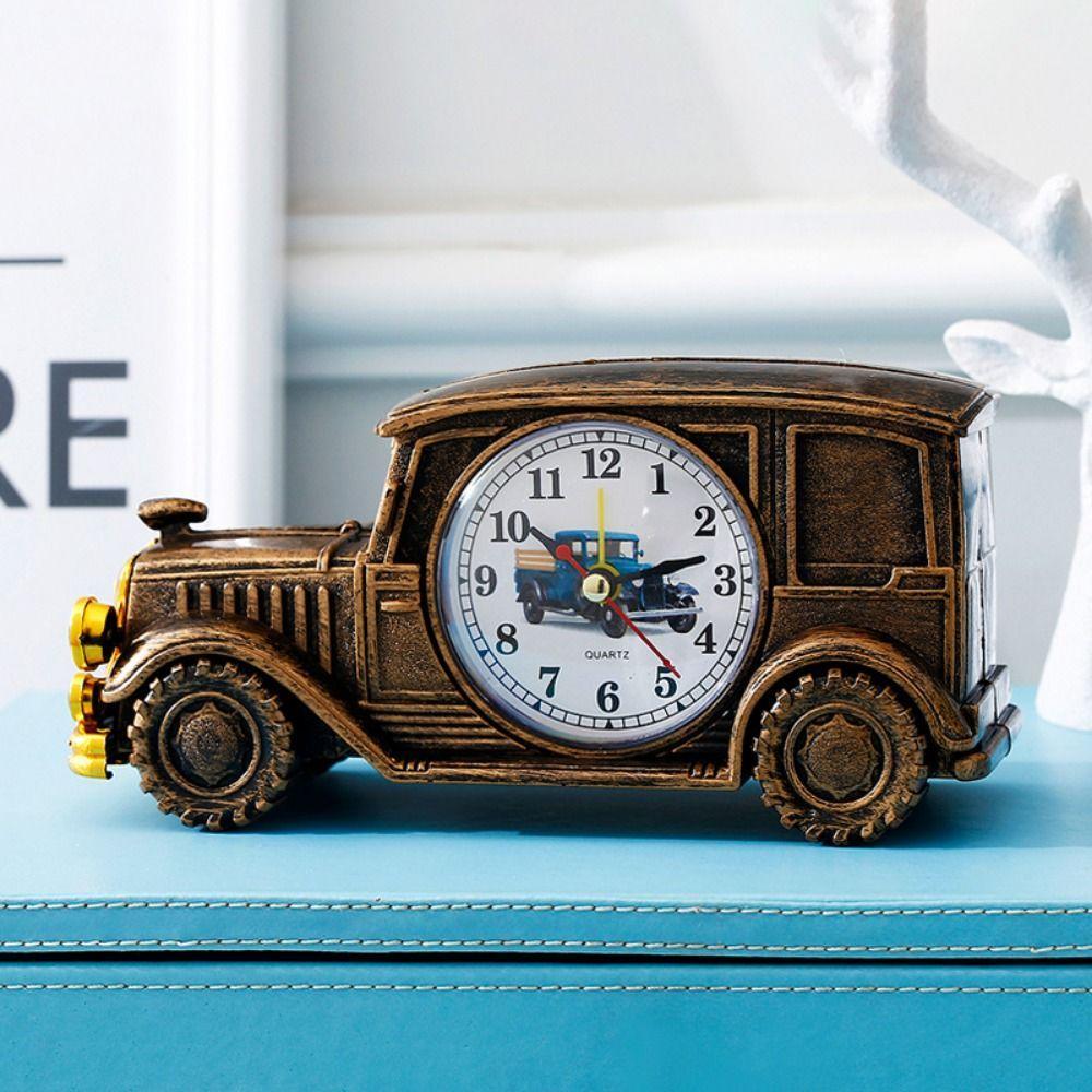 6 Styles Cute Car Alarm Clock Antique Unique Classic Car Bedside Clock Nostalgic Child Alarm Clock Desktop Decor