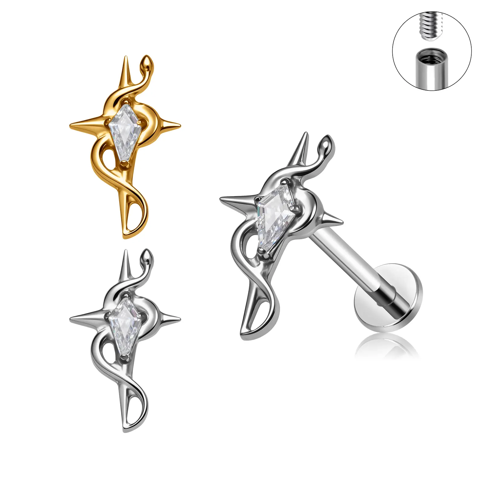 Women's Serpent Wrap Stud Earrings - Gold, Silver Costume Jewelry for Everyday Fashion Accessory Needs