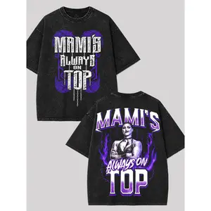Rhea Ripley Mami's Always On Top Vintage Washed T-Shirt WWE Wrestling Graphic Tee Unisex Oversized Streetwear Heavy Cotton Gift