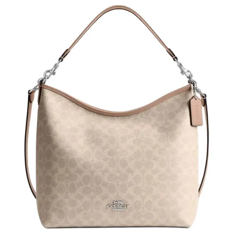 COACH Laurel 36 Top-Zip Crossbody Shoulder Bag for Women, Faux Leather, Saddle Tan