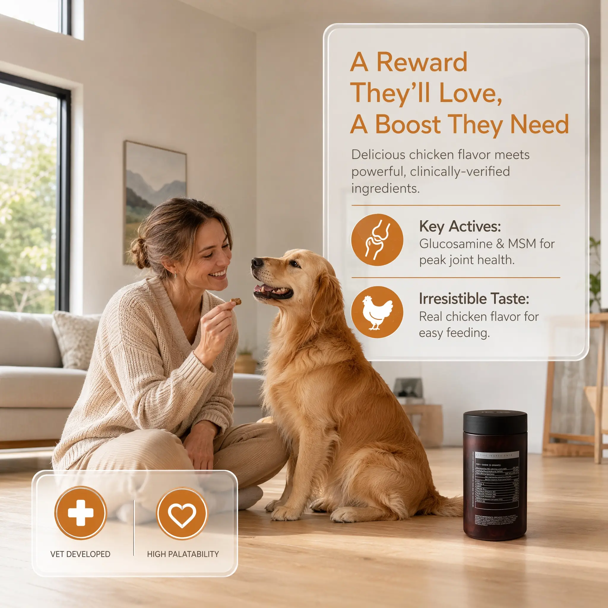 Dog is Man’s Best Friend -Daily Multivitamin for Dogs, Chicken Flavor Soft Chews, Human-Grade Ingredients, Vet-Formulated, Supports Immune, Skin, Coat & Joint Health, Premium Pet Supplement, Crafted in Vermont, USA