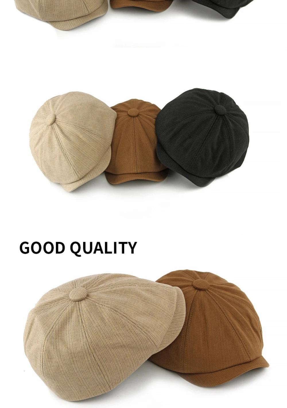 HT5032 Beret Cap New Spring Autumn Winter Men Women Cap Artist Painter Wool Beret Hat Male Female Adjustable Octagonal Beret Cap
