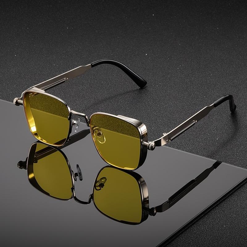 1 pair of Women's and Men's square metal Korean style exquisite fashion glasses, suitable for music festival street photography accessories  travel shades men Retro Oval Tortoiseshell  Cat Eye Sunglasses Lightweight Minimalist Sports Glasses summer