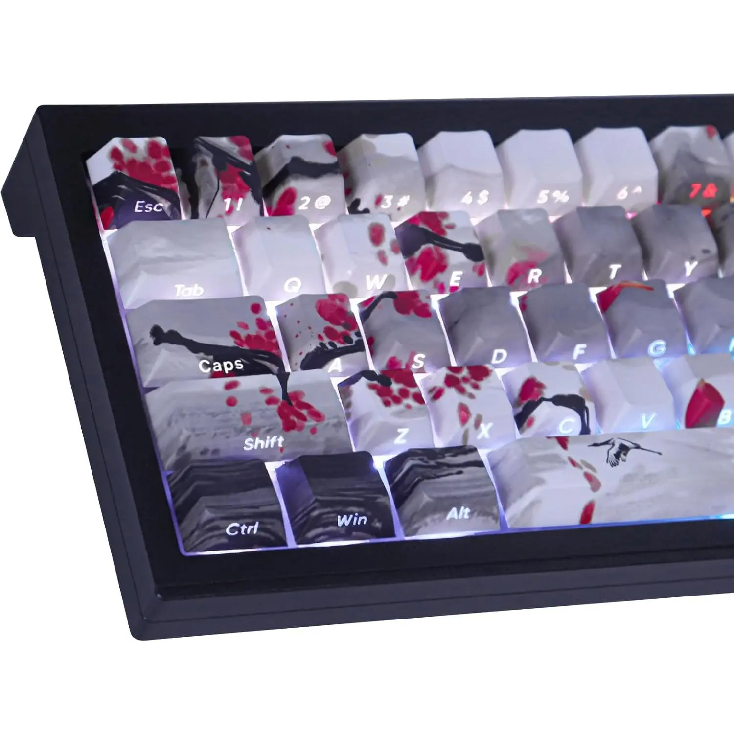 Durable & Oil Resistant PBT Keycaps, 135-Piece Double Shot Shine Through Landscape Painting Keycap Set, Cherry Profile Design for Cherry MX Switches Mechanical Keyboards (Dye Sublimation Technology), Side Print