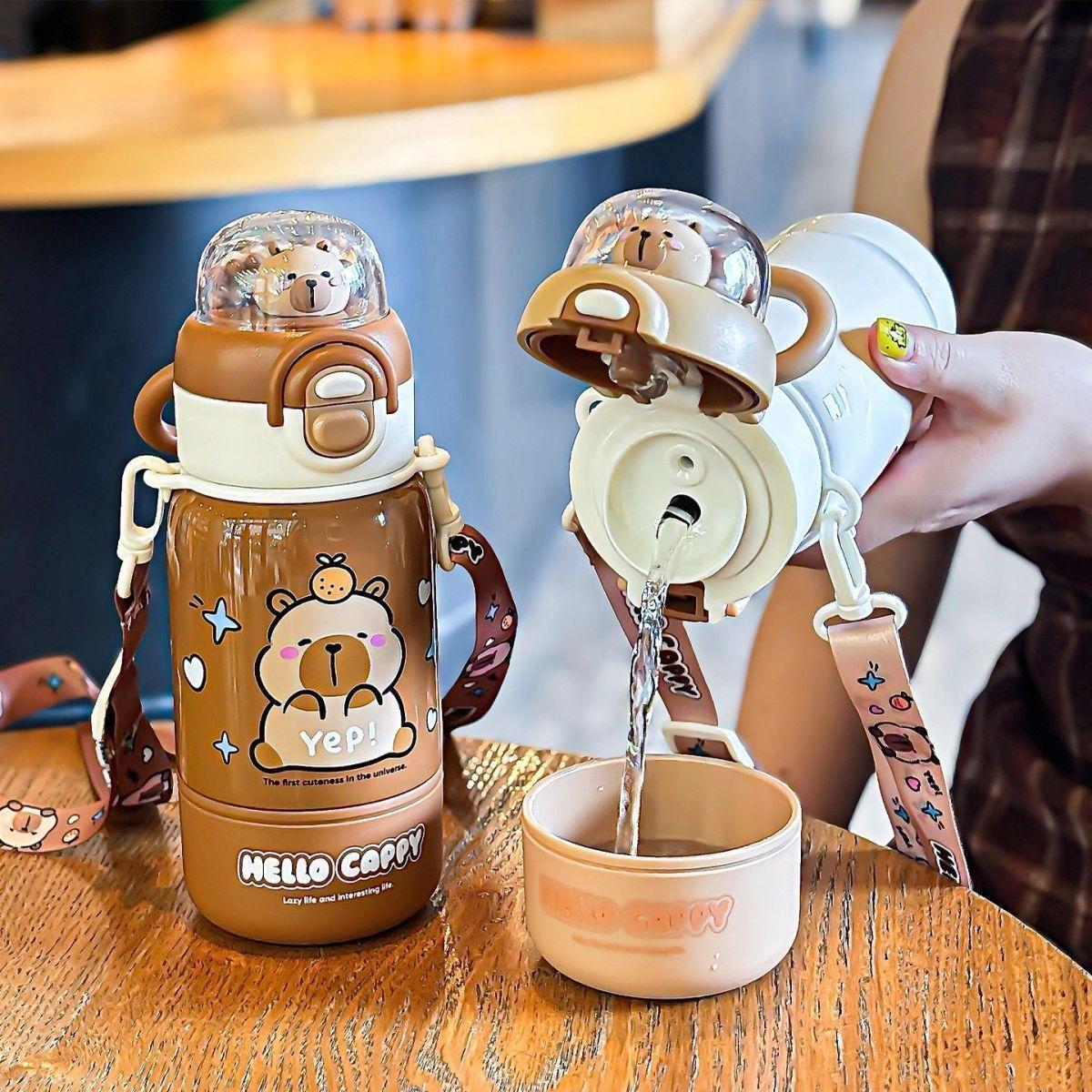 400ml Capybara Stainless Steel Coffee Cup Travel Thermal Mug Leak-proof Bottle Tea Coffee Mug Insulated Cup Gift Back To School 400ml Capybara Stainless Steel Coffee Cup Travel Thermal Mug Leak-proof Bottle Tea Coffee Mug Insulated Cup Gift Back To School