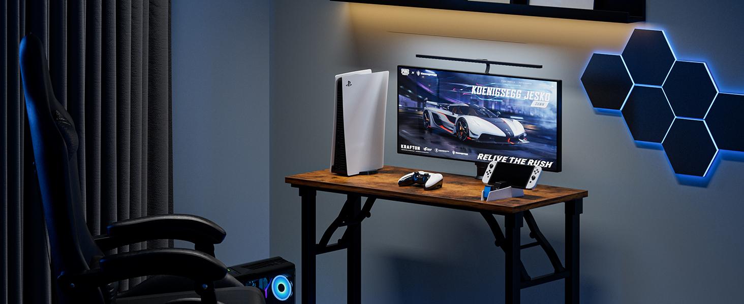 Small Computer Desk Folding Table -  Foldable Office Desk, No Assembly, Perfect for Small Spaces in Bedroom, Dorm, or Apartment, Portable Mini Desk or Study Table with Compact Design