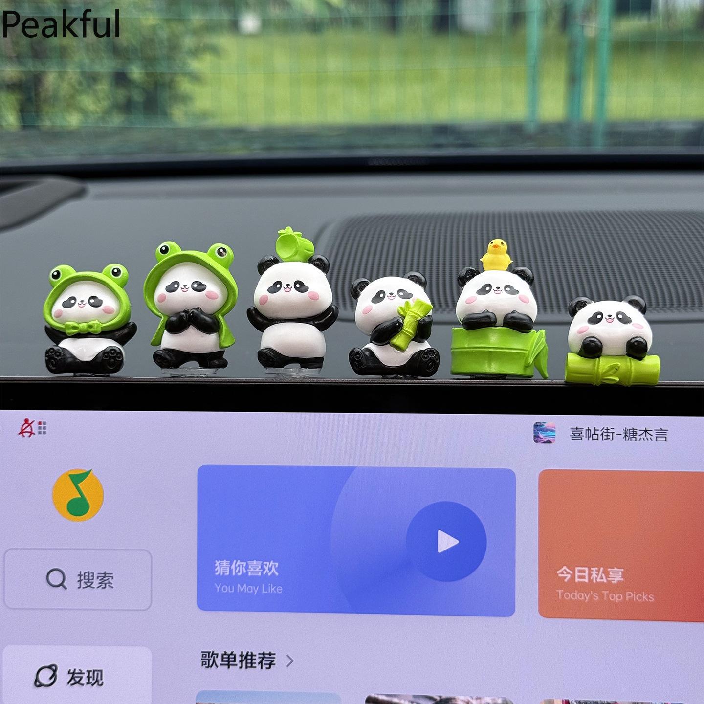 6PCS Cute Mini Panda Figurines – Kawaii Resin Animal Ornaments, Perfect for Desk & Garden Decor, Adorable Home Accessories & Kids' Toy Gifts, Charming Panda Collectibles for Any Room