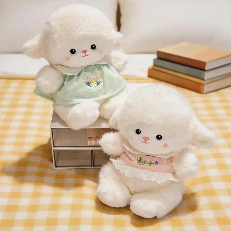 Sheep Plush Toys Dressing Sheep Peluche Dolls Squishy Kids Accompany Sleep Toy Adorably Room Decor Toys Kids Birthday Gifts