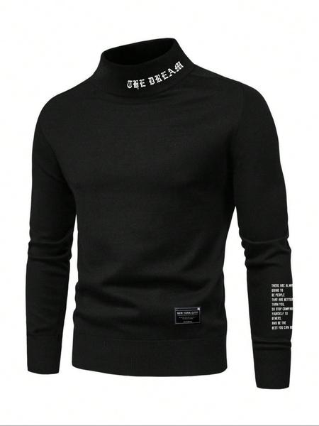 Men's fleece pullover high neck long sleeved sweatshirt,  round neck sweatshirt, basic casual long sleeved pullover sweatshirt, comfortable and warm round neck sweatshirt for autumn and winter, can be worn on the outside or on the inside