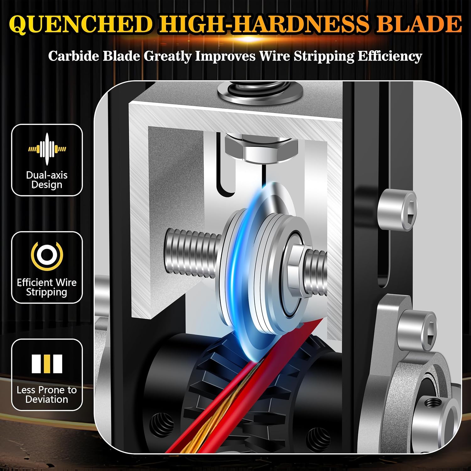 Manual Wire Stripper Machine, 1 Set Adjustable Wire Stripper Machine, Drill Powered Cable Wire Peeler Stripping Tool for Scrap Copper Wire Cable Recycling