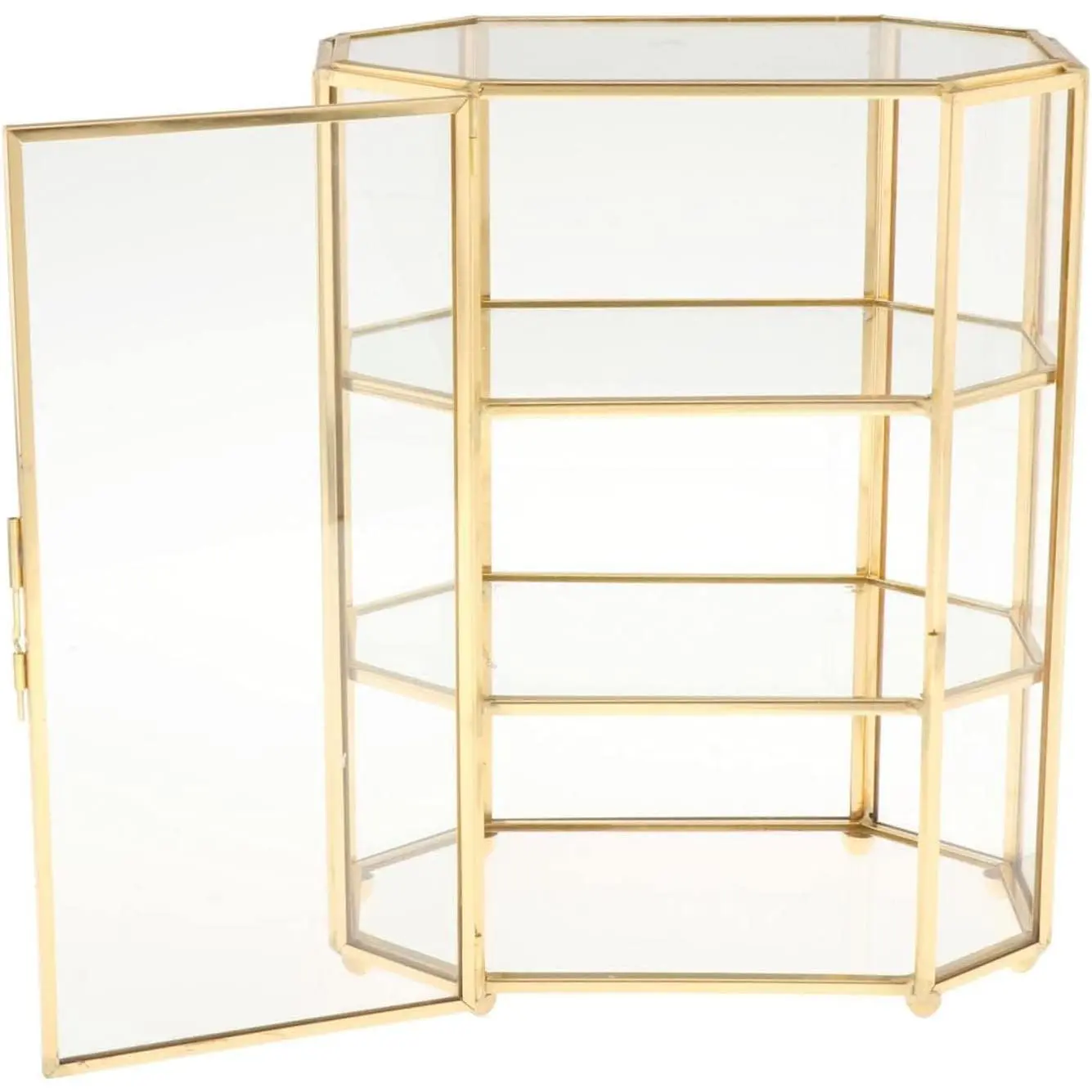 3-Tier  Glass  Makeup Organizer Box | Transparent glass display case for  and  storage
