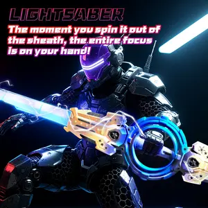 Double-Head Flame Sword Toy, Rotating Blade, Type-C Charging, RGB Colorful Lights, Realistic Sound, Role Play, Party, Holiday Gift