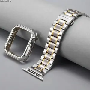 2026 NEW HOT 1PC Soft TPU Case + 1PC Metal Strap For Apple Watch Bands Ultra 3 2 40mm 44mm 45mm 49mm 42mm For iWatch Series11/10/SE/9/8/7/6/5/4 Band 41mm 38mm Stainless Steel Watch Band, Smartwatch Strap, Smart Watch Straps, Smart Watch Accessories