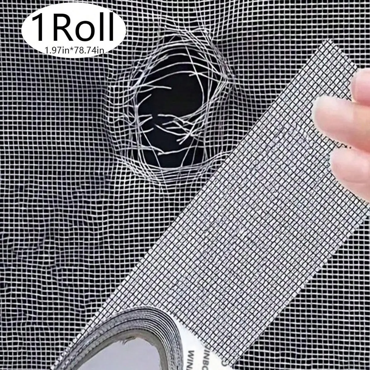 Waterproof Self-Adhesive Window Mesh Repair Tape, Insect Net Patch, Ideal for Insect Protection, Strong Adhesive, Versatile Use, for Dorm Doors/curtains, Broken Mesh Fixing, Strong Adhesion