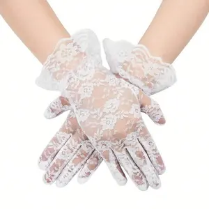 D EXCEED 1pc Ladies Lace Gloves Women Tea Party Elegant Short Courtesy Gloves Wedding Dinner Opera Partiesparty accessories wedding party