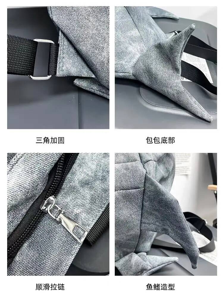 Y2K Funny Whale Shark Shape Backpack Durable Large Capacity Travel Bag Women Men Cute Outdoor Cartoon Knapsack Student Schoolbag