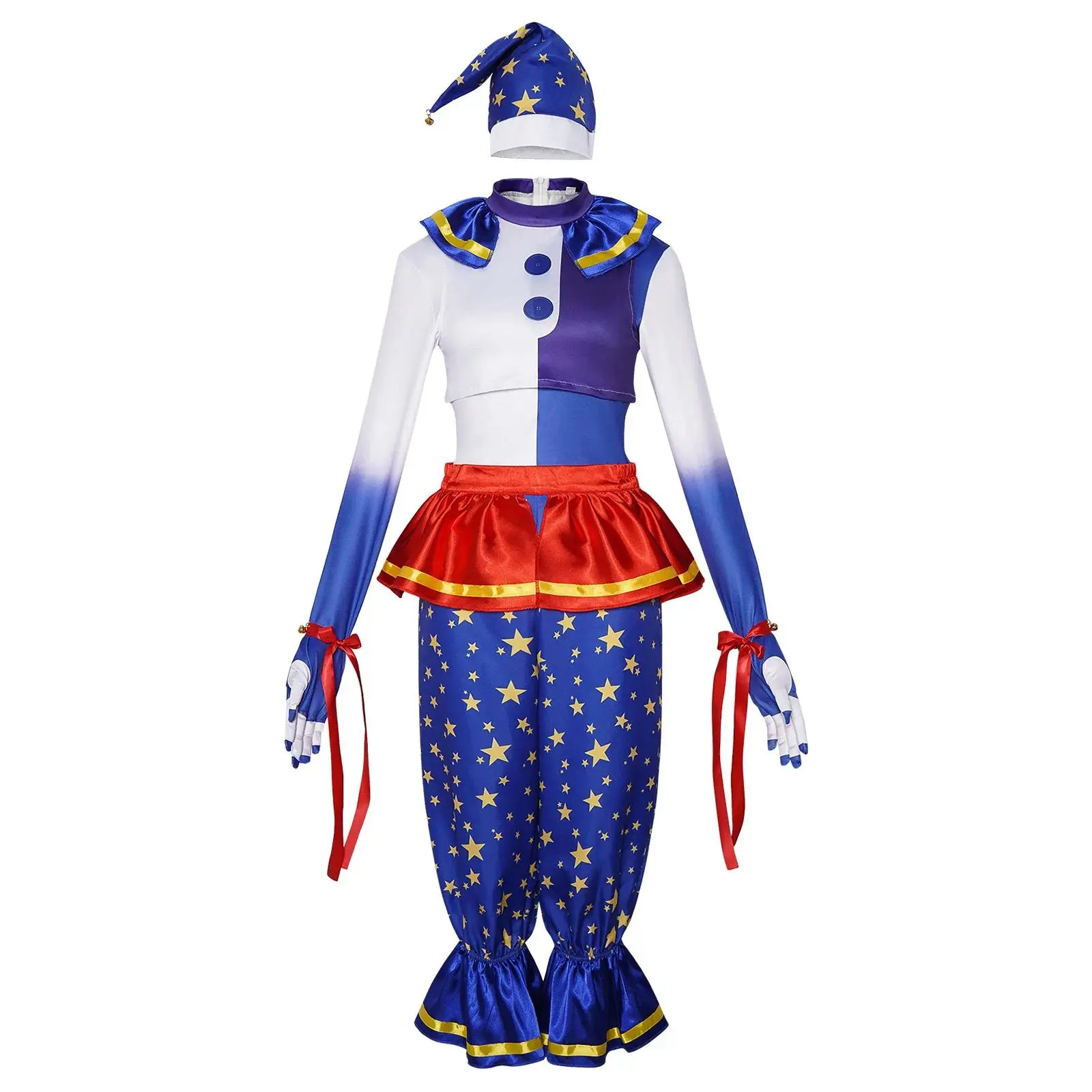 Security Breach X Moonfall Clown Cosplay Costume | Christmas Theme Role Play Outfit | Anime Inspired Stage Dress for Holiday Par