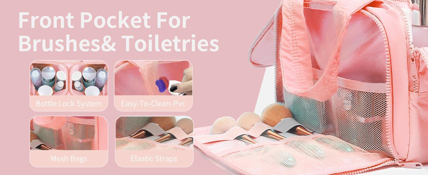 SUNDAY MIRTH Puffer Travel Toiletry Bag – Large Capacity 11.8"L Makeup Organizer, 4 Compartments, Waterproof Wet/Dry Separation, Ultra-Light Taslan Fabric – Ideal for Business Trips, Gym, Family Vacation, Camping