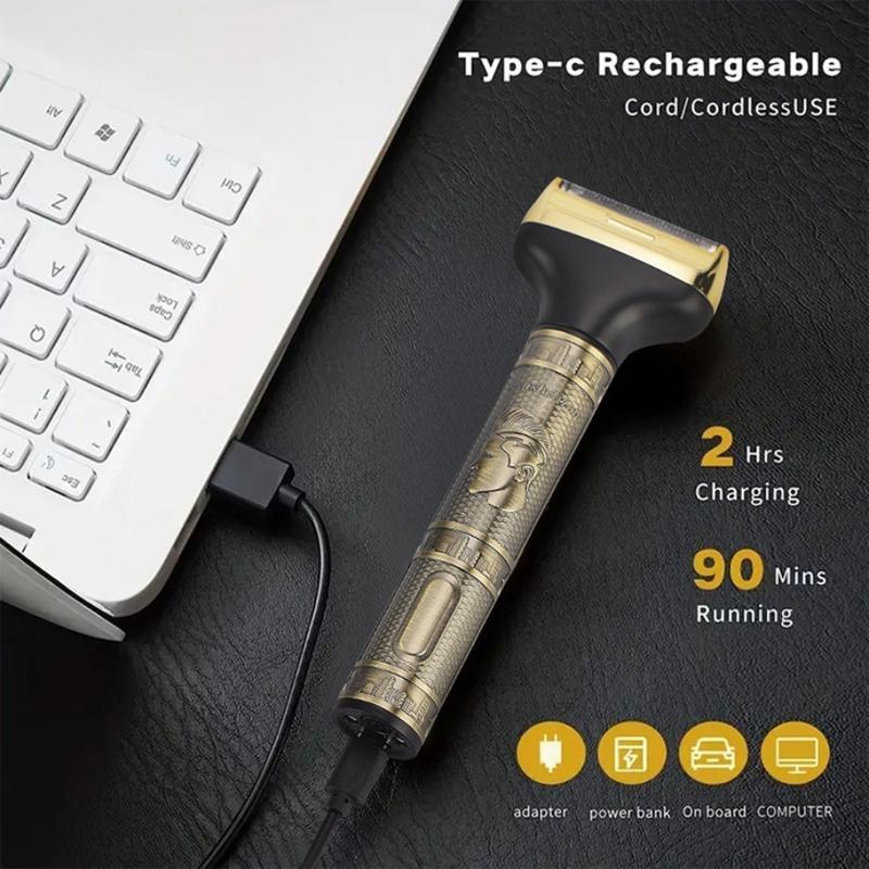 Electric Hair Shaver, 1 Set Electric Razor with Tool Accessories, Nose Hair Trimmer, Multifunctional Electric Razor, Men's Grooming Hair Tool, Waterproof Shaver Kit, USB Rechargeable Shaver