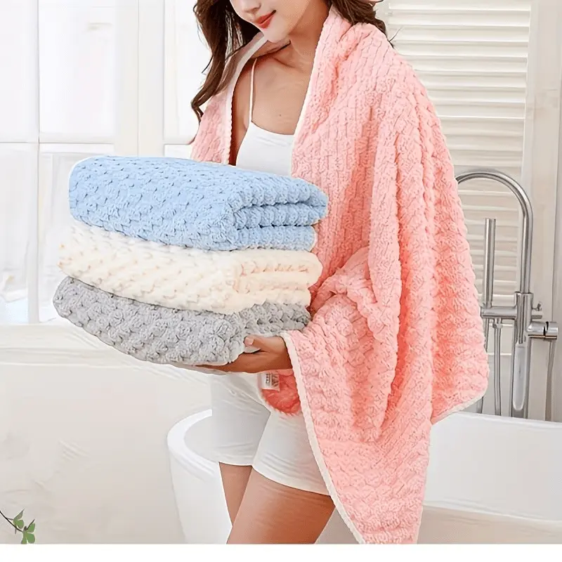 2/4pcs Multicolored Upgraded Coral Waffle Weave Bath Shower Towels - Waffle Towels for Bathroom - Ultra Soft, Super Absorbent & Quick-Drying | Ideal for Daily Life, Spa, Gym & Travel