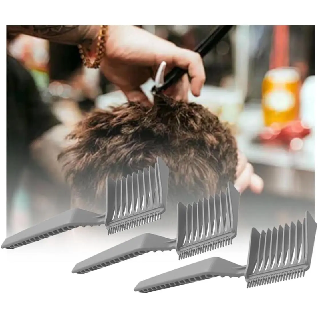 3pcs Men's Barber Fade Combs – Clipper Comb Gradient Comb Oil Head Caliper Comb Positioning Flat Top Comb, Precision Haircutting Tools for Professional Barbers & Home Use, Durable Heat-resistant Material, Ideal for Fading, Layering & Styling