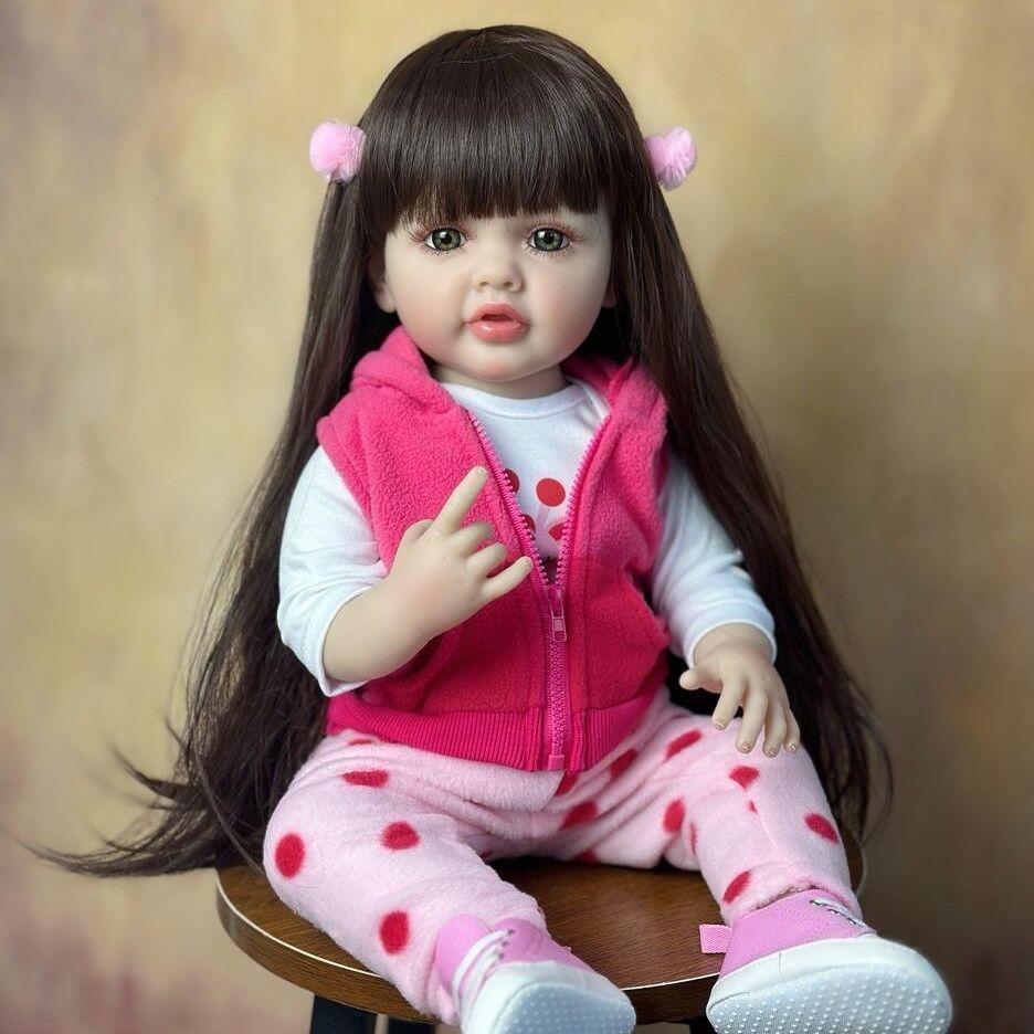 Unisex Life Like Reborn Baby Doll - 22 inch/55cm Full Vinyl Full Body Newborn, 1.4kg, Active Limbs, Sit & Lie Function, Color Gift Box Packed, Bath Toy for 4-6 Years Old, Birthday Gift
