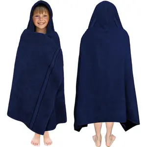 Hooded Bath Towel Wrap Ultra Soft 100% Cotton Terry Large Oversized Hooded Towel for Toddler Big Kid Soft Absorbent Quick Dry for Shower Pool Beach 30 x 54 Navy