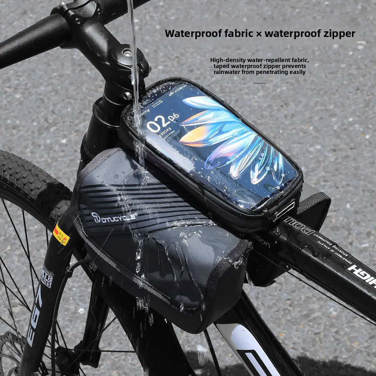 Detachable Waterproof Bike Storage Bag, Mountain Bike Touch Screen Case, High-Toughness Tpu, Pressure-Resistant, Wear-Resistant
