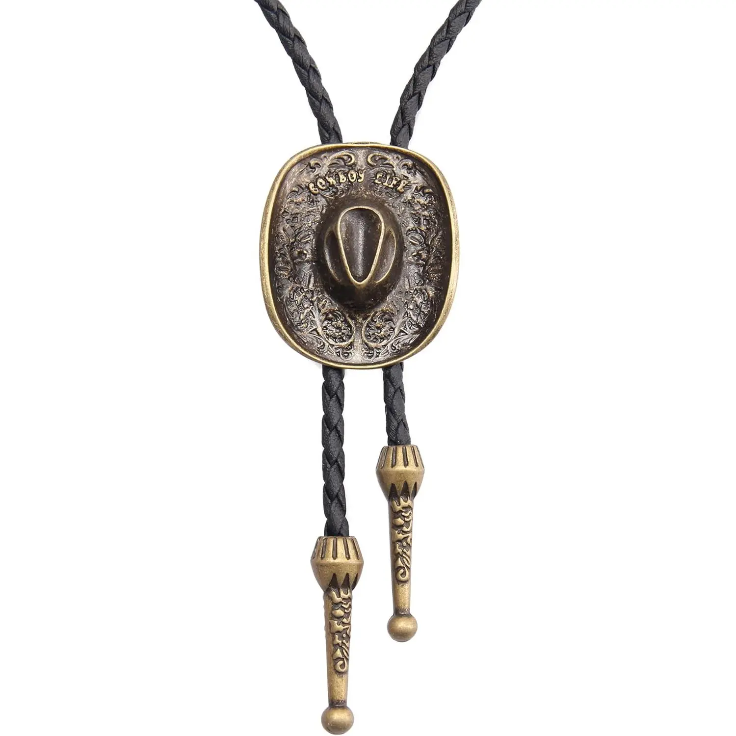 Turquoise Stone Bolo Tie with Leather Rope Western Cowboy Tie Unisex Accessory Groomsmen Gift  Him