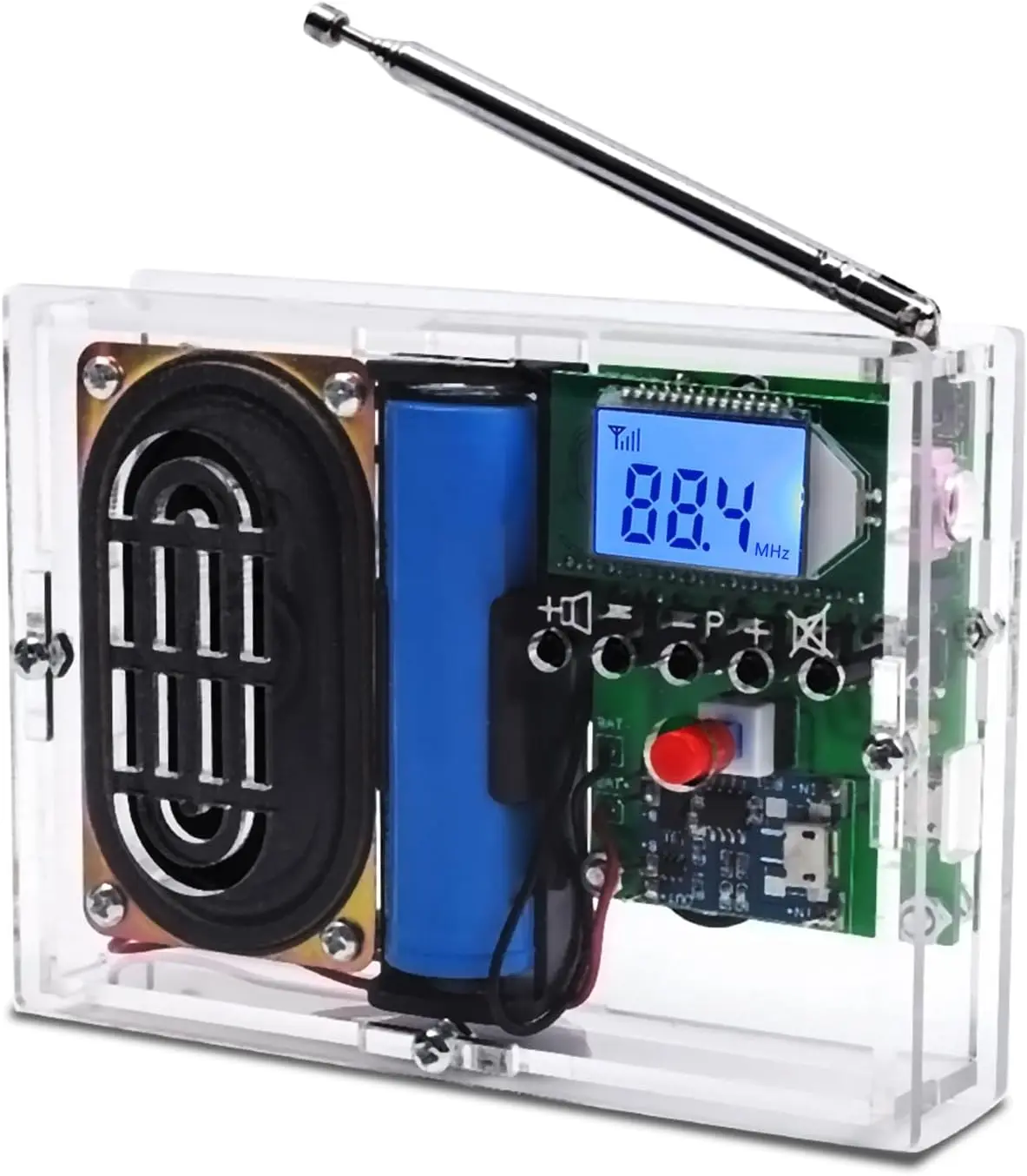 FM Radio Soldering Kit, LCD Radio Kit DIY Electronics Project with Headphone Jack, STEM Soldering Practice Kit for Teens Adults