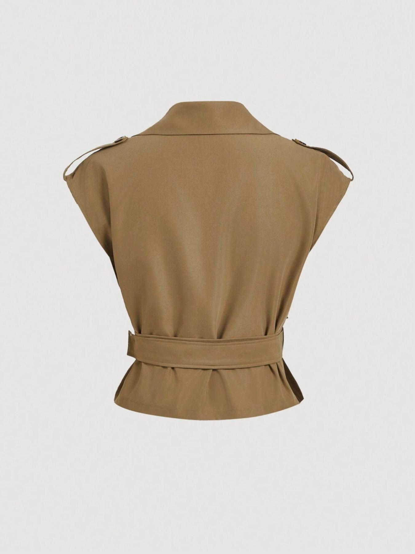 Women's Vintage Style Trench Coat with Belt, Retro Chic Outerwear for Fashionable Looks, Perfect Layering for All Seasons