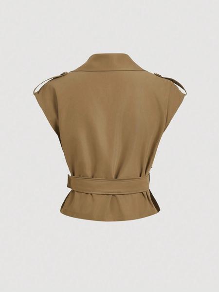 Women's Vintage Style Trench Coat with Belt, Retro Chic Outerwear for Fashionable Looks, Perfect Layering for All Seasons