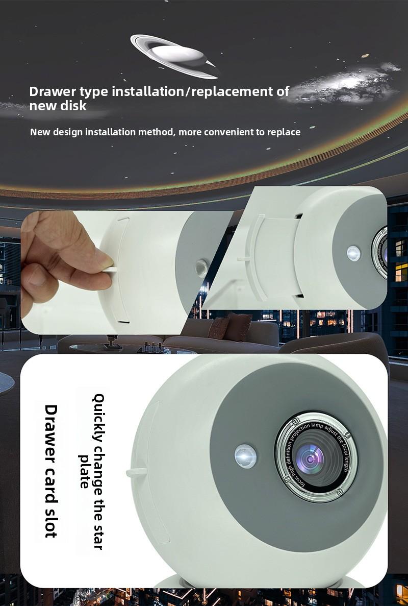 Remote Control Starry Sky Projector Lamp with Moving Shooting Stars Adjustable Focus for Bedroom Decor Birthday Gift Sweet Donut Shape Nebula Night Light