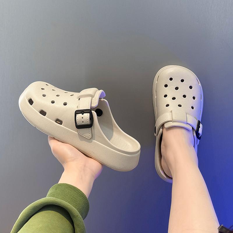 Cloud Walk Holes Slippers, Eva Material, Solid Pattern, Less Than Ankle Height, Fashion Style, All Seasons Wear, Comfortable Footwear