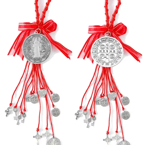 Saint Benedict Medal Protection Blessing Charm, Catholic San Benito Medalla Handmade Jewelry, Car Hanging Charm for Men Women, Car Hanging Decoration, Car Ornament, Car Accessory, Car Decor Gift